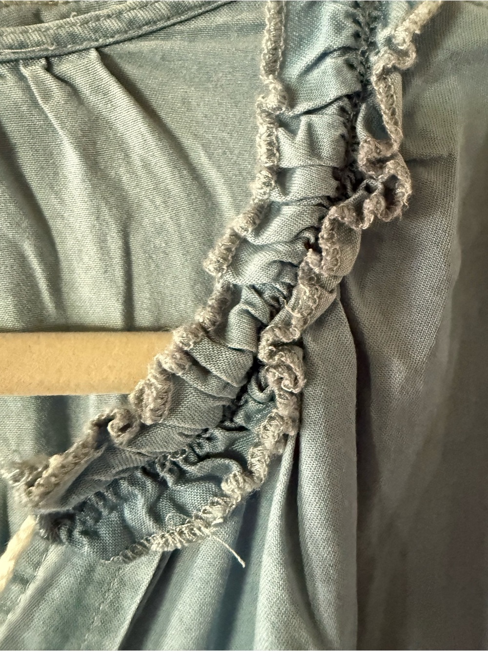 Light Blue Tiered Long Sleeve Maxi Dress with POCKETS 100% cottton - Picture 6 of 9